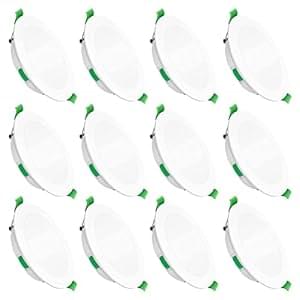 ALUSSO LED Einbaustrahler Ultra Flach 7W 230V, Dimmbar LED Deckenspots 580lm 30mm Einbautiefe, Warmweiß 3000K Neutralweiß 4000K Kaltweiß 6500K Einbauleuchten IP44 für Badezimmer Wohnzimmer, 12er Set