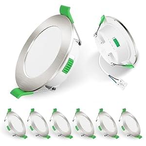 ALUSSO LED Einbaustrahler 230V IP44, 4W Dimmbar Spots , Deckenspots Einbauleuchten 55-68mm EinbauØ, Mini Slim 30mm Ultra Flach, Warmweiß 3000K Neutralweiß 4000K Kaltweiß 6500K,6er Set