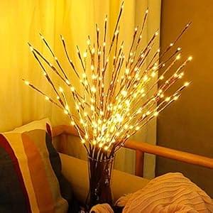 Decorative Lights, 20 LEDs Lamp Branch, 76 cm, Warm White, Battery Operated, Waterproof, Home Decor, Holiday Warm Atmosphere, Two Per Pack