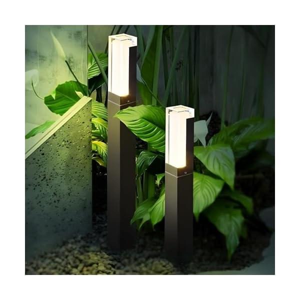 ZTWLEED 2 Stück LED Wegeleuchten Außen,6W Pollerleuchte Außen Naturweiß 4000K IP65 Schwarz LED Gartenleuchte für Garten Terrasse Garage 60CM 220V