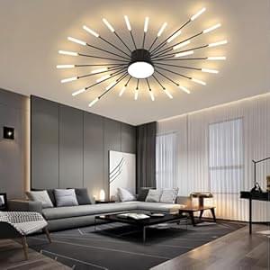 QYSMGS Moderne LED Deckenleuchte Metall Acryl LED Lampen Eingebaute dimmbare Deckenlampe Kreative Spirale Blumenform Design Deckenbeleuchtung Acryl Deckenleuchte Farbwechselbar (Schwarz, 28+1)